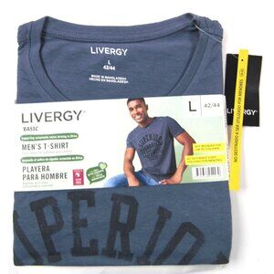 Livergy Men's Cotton Tee Shirt Blue Size L Superior Urban